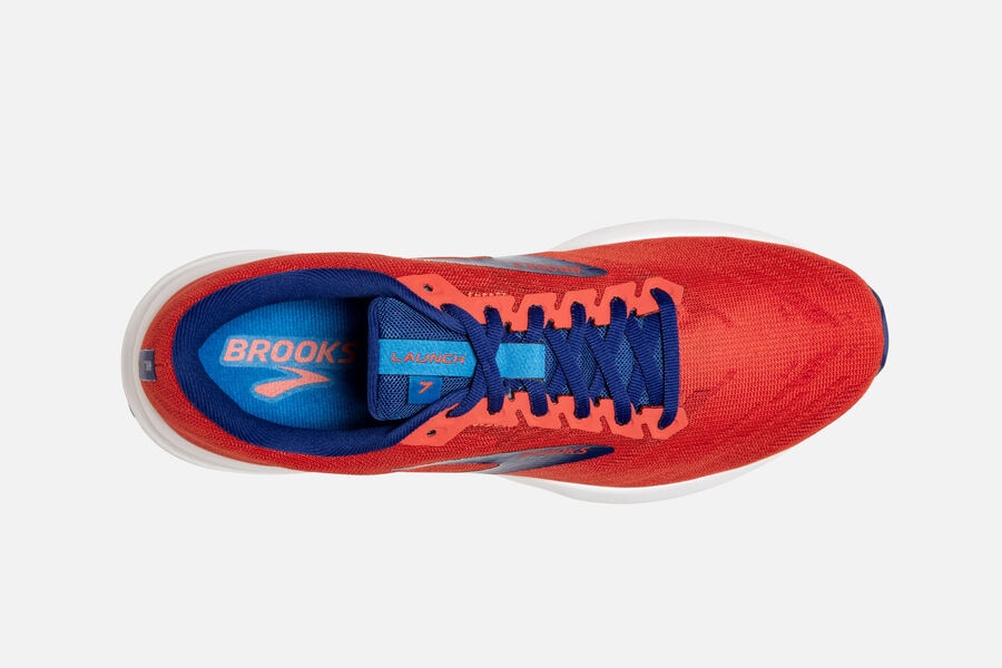 Brooks Running Shoes Mens Orange/Blue - Launch 7 Road - 5604-RGCKN